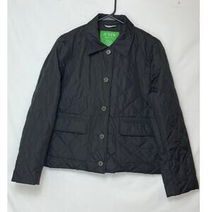 NWT J. Crew Women's S Black Signature Quilted Puffer Coat Water Repellent Jacket